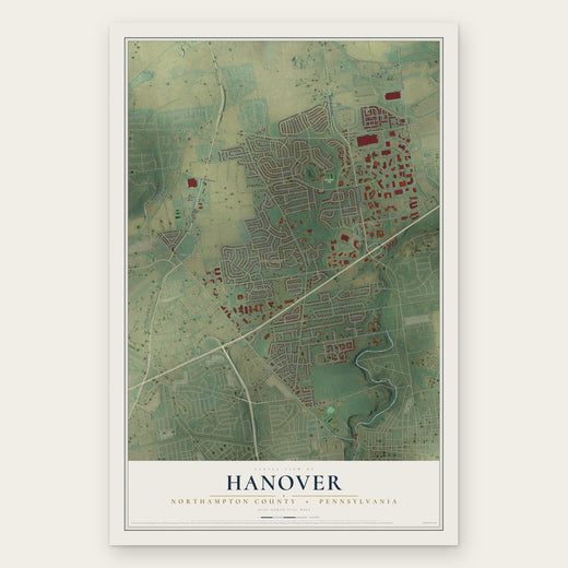 Hanover, Northampton County, Pennsylvania map print, the full design