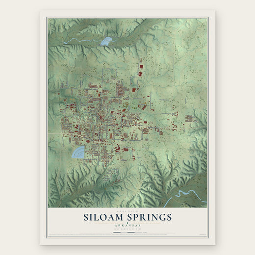 Siloam Springs, Arkansas map print, the full design