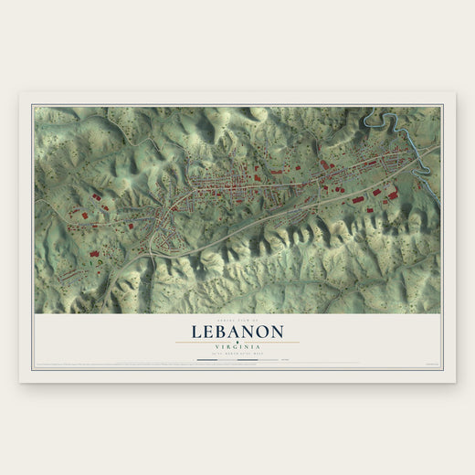 Lebanon, Virginia map print, the full design