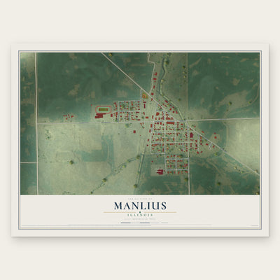Manlius, Illinois map print, the full design