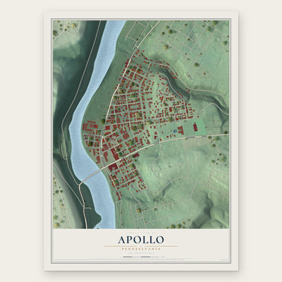 Apollo, Pennsylvania map print, the full design
