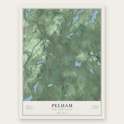 Pelham, New Hampshire map print, the full design