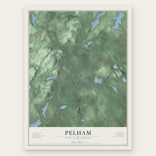 Pelham, New Hampshire map print, the full design