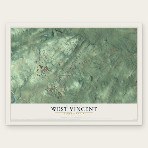 West Vincent, Pennsylvania map print, the full design