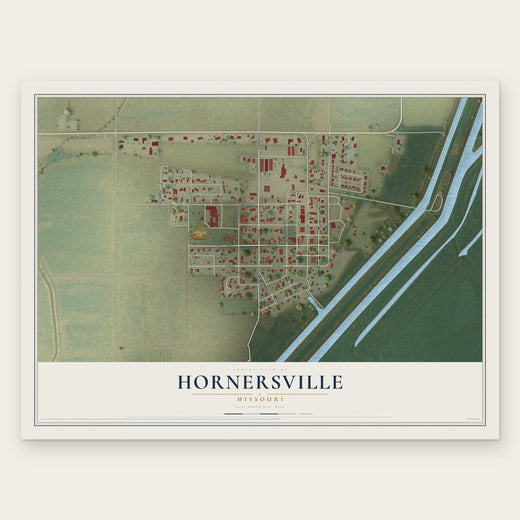 Hornersville, Missouri map print, the full design