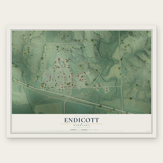 Endicott, Nebraska map print, the full design