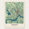 Amesbury, Massachusetts map print, the full design