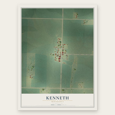 Kenneth, Minnesota map print, the full design