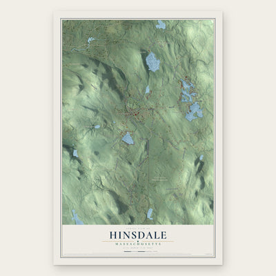 Hinsdale, Massachusetts map print, the full design
