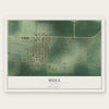 Hull, Illinois map print, the full design