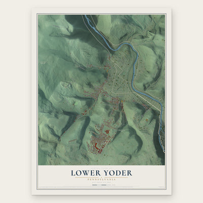 Lower Yoder, Pennsylvania map print, the full design