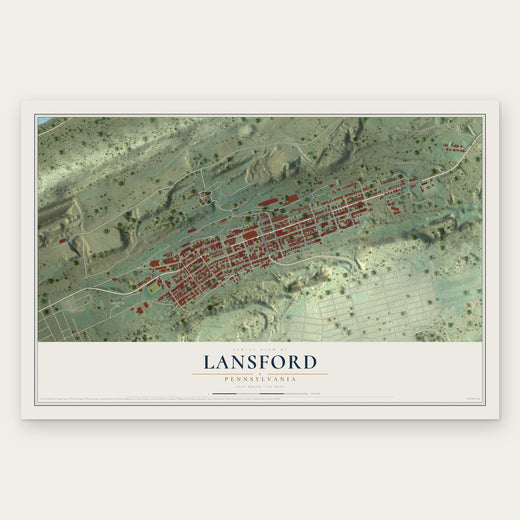 Lansford, Pennsylvania map print, the full design