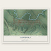 Newport, Indiana map print, the full design