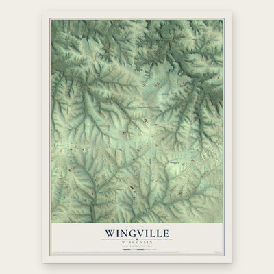 Wingville, Wisconsin map print, the full design