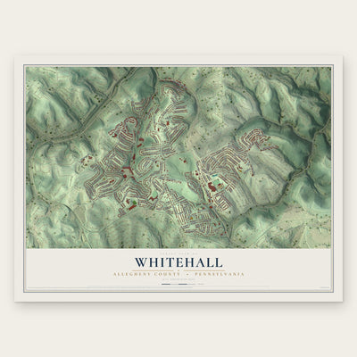Whitehall, Allegheny County, Pennsylvania map print, the full design