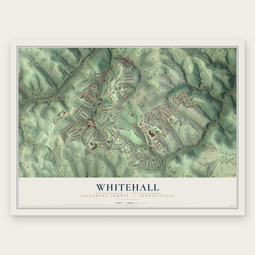 Whitehall, Allegheny County, Pennsylvania map print, the full design
