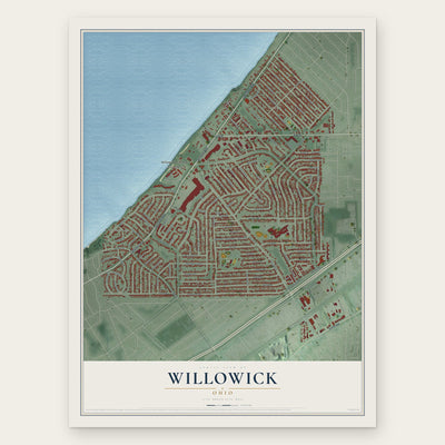 Willowick, Ohio map print, the full design