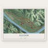 Eleanor, West Virginia map print, the full design