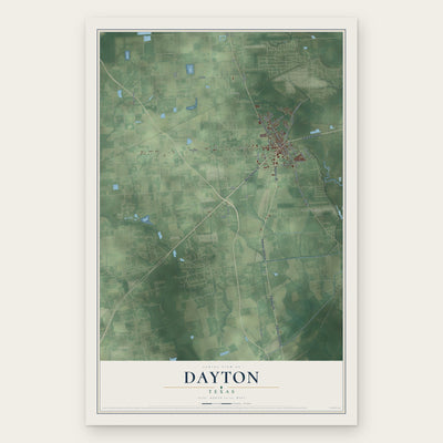 Dayton, Texas map print, the full design
