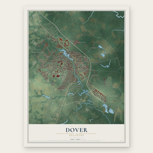 Dover, Delaware map print, the full design