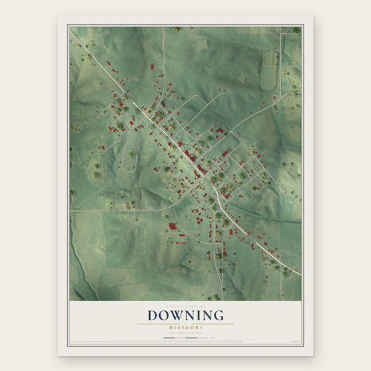 Downing, Missouri map print, the full design