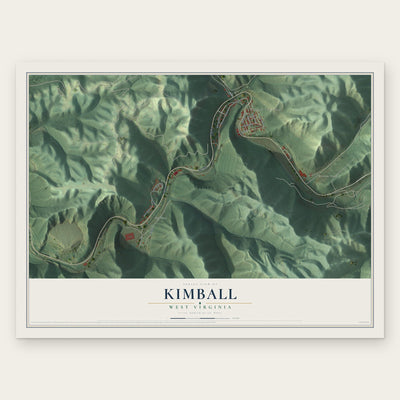 Kimball, West Virginia map print, the full design