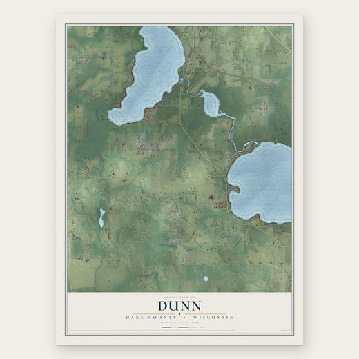 Dunn, Dane County, Wisconsin map print, the full design