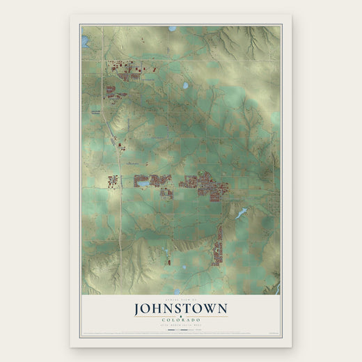 Johnstown, Colorado map print, the full design