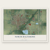 North Baltimore, Ohio map print, the full design