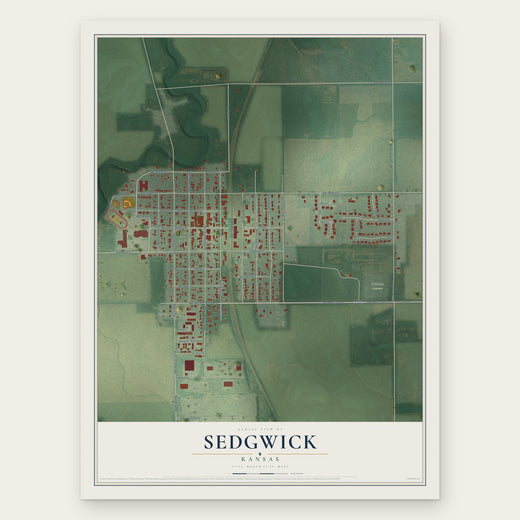 Sedgwick, Kansas map print, the full design