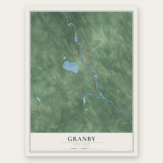 Granby, New York map print, the full design