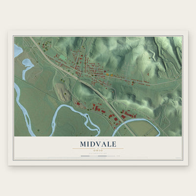 Midvale, Ohio map print, the full design