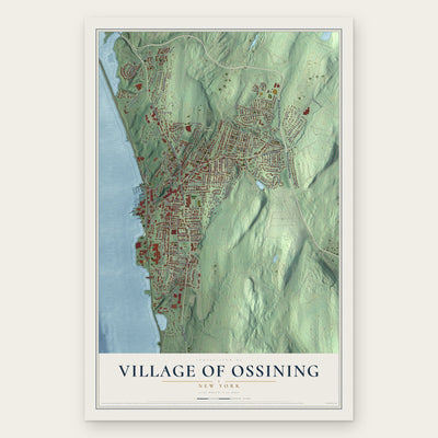 Village of Ossining, New York map print, the full design