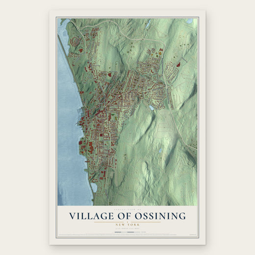Village of Ossining, New York map print, the full design