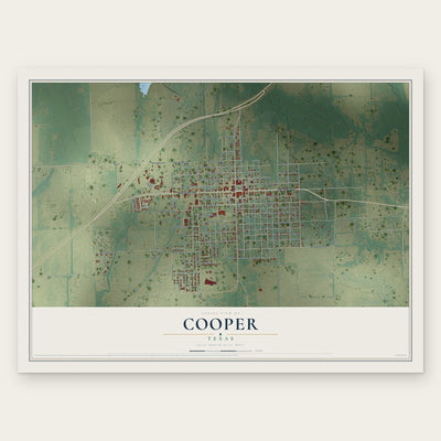 Cooper, Texas map print, the full design