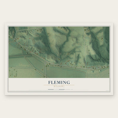 Fleming, Missouri map print, the full design