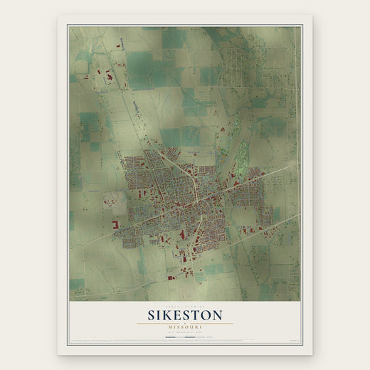 Sikeston, Missouri map print, the full design