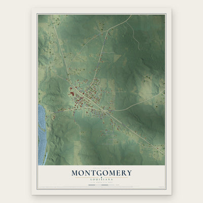 Montgomery, Louisiana map print, the full design