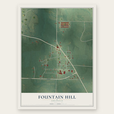 Fountain Hill, Arkansas map print, the full design