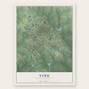York, South Carolina map print, the full design