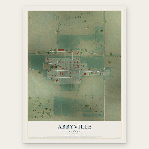 Abbyville, Kansas map print, the full design