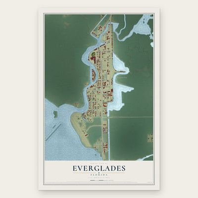 Everglades, Florida map print, the full design