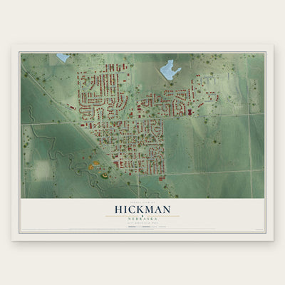 Hickman, Nebraska map print, the full design