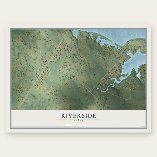 Riverside, Texas map print, the full design