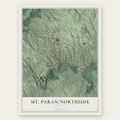 Mt. Paran-Northside, Georgia map print, the full design