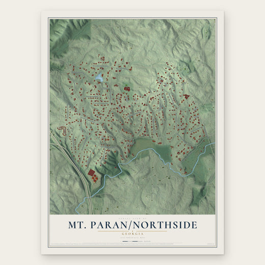 Mt. Paran-Northside, Georgia map print, the full design