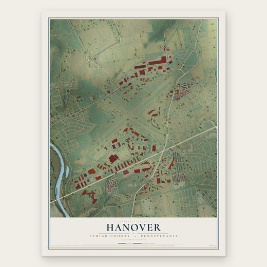 Hanover, Lehigh County, Pennsylvania map print, the full design