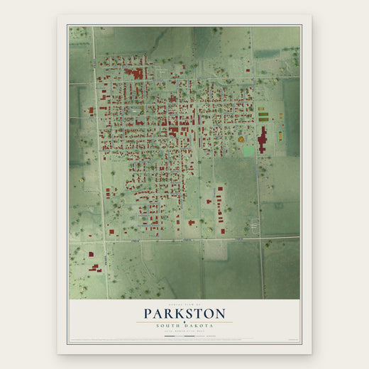 Parkston, South Dakota map print, the full design