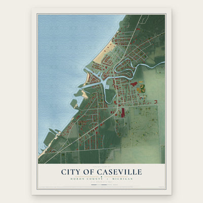 Caseville, Michigan map print, the full design