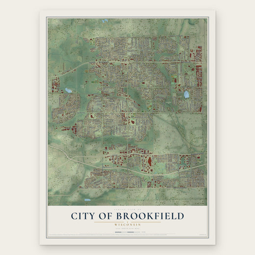 Brookfield, Wisconsin map print, the full design